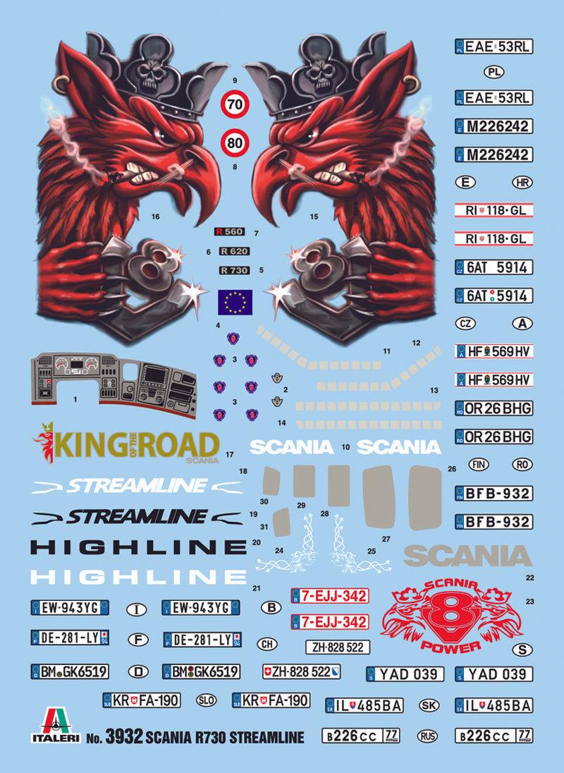 Italeri 1/24 Scania R730 Streamliner Highline Cab. kit 3932