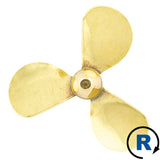 Brass Propeller Classic 3 Blade 30mm M4 (RightHand)