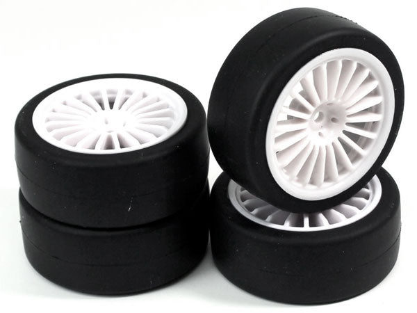 Absima Wheel Set Onroad 20 Spoke Slick (White) 4 2510002