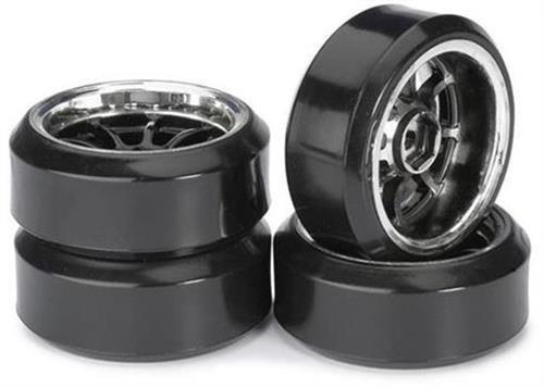 Absima / Team C Wheel Set Drift LP  9-speichen/Profile  Black/Chrome 1:10 (4)