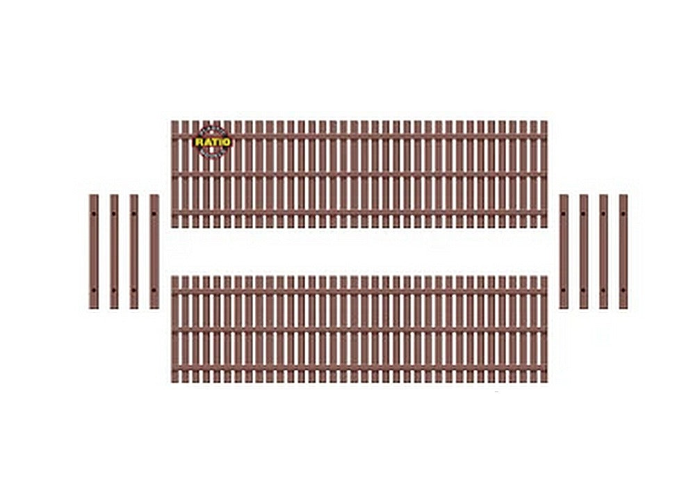 Ratio 437 Wooden Fencing Modern Style - Brown - 00 Gauge