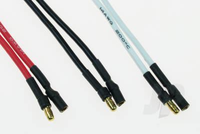 3.5mm Gold Connector Set (3 Pair) 15cm Silicone Lead