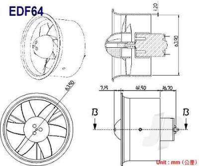 EDF64 Ducted Fan Unit (6-Blade/150 Motor)