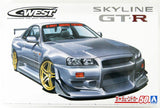 Aoshima The Tuned Car 1/24 C-WEST BNR34 Skyline GT-R 2002 (Nissan) Plastic Model