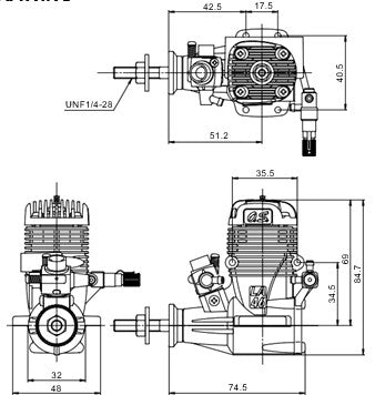 OS 40LA engine with silencer - NEW