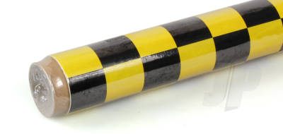 Oracover (Profilm) Covering Cheq. Large Yellow/Black 2 metre