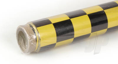 Oracover (Profilm) Pearl Cheq. Large Yellow/Black 2 metre  (5523710)