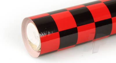 Oracover (Profilm) Covering Cheq. Large Red/Black 10 metre