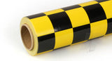 Oracover (Profilm) Covering Cheq. Large Yellow/Black 10 metre (5523742)