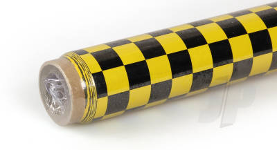 Oracover (Profilm) Covering Cheq. Small Yellow/Black 2 metre (5523777)