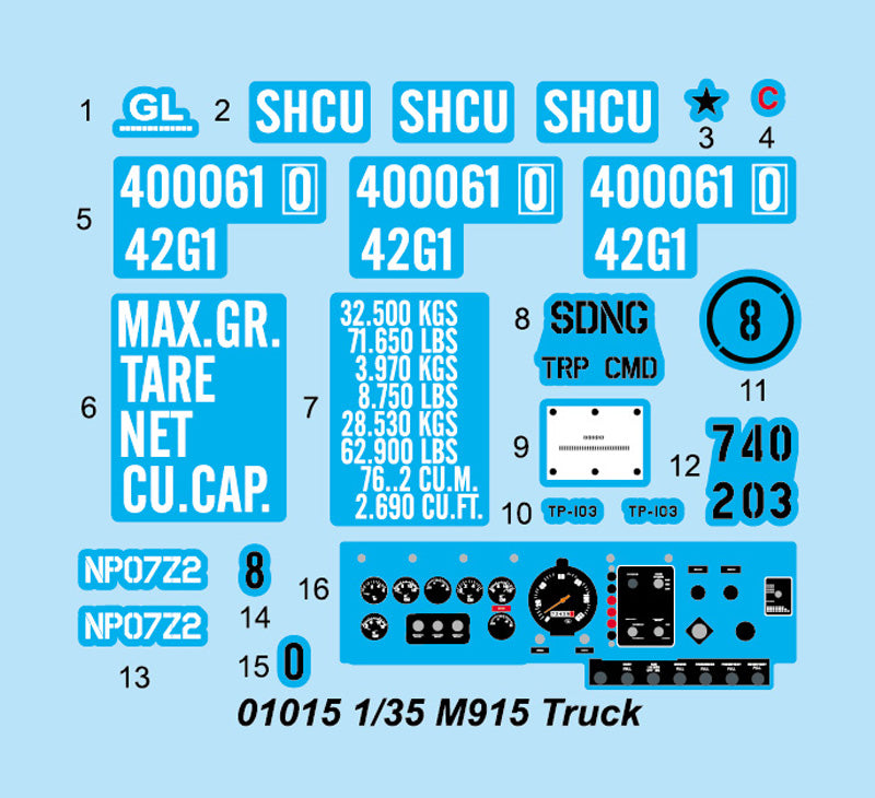 Trumpeter M915 Tractor with M872 Flatbed trailer & 40FT Container 1/35