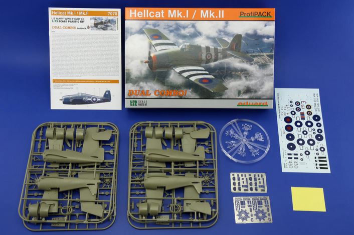 Eduard 1/72 Hellcat Mk. I / Mk. II DUAL COMBO (2 Kits) Profipack Edition 7078