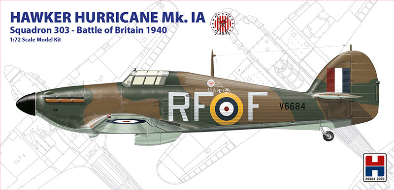 Hobby 2000 1/72 Hawker Hurricane Mk. IA Squadron 303 Battle of Britain 1940 Kit 72001