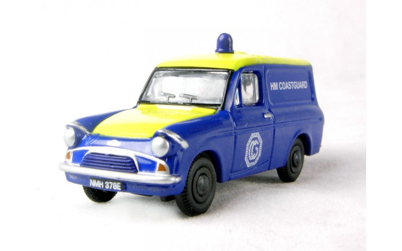 Oxford Diecast 1/76 OO Gauge Ford Anglia van in Coastguard blue & yellow livery 76ANG021