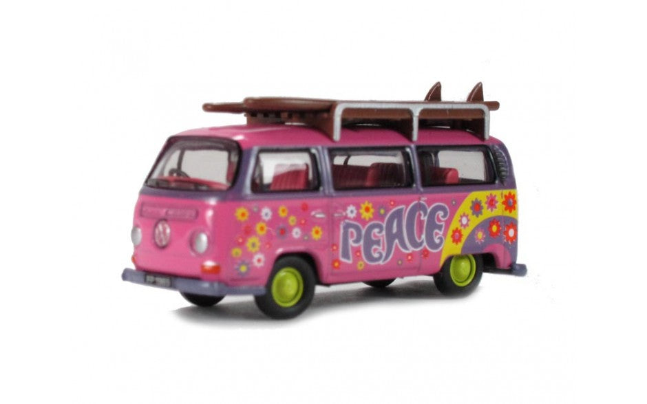 Oxford Diecast 1/76 OO Gauge VW bay window Minibus/Surfboards Flower Power 76VW017