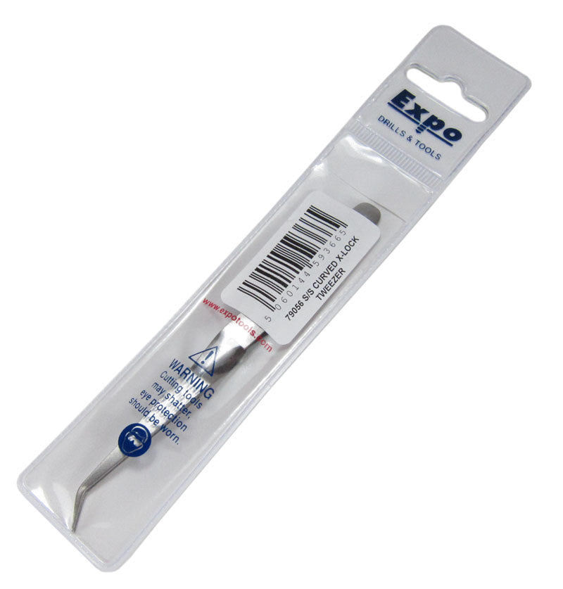 Expo S/S CURVED X-LOCK TWEEZER 79056