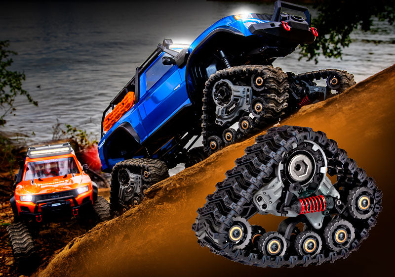 Blue TRX-4 with All-Terrain Traxx 1:10 4WD Electric Truck RTR (+ TQ XL-5 HV Titan 550)