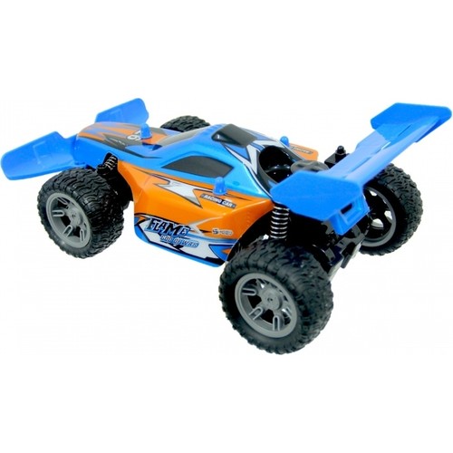 Radio Control car 1:14 scale with battery and charger for indoor use 27mhz Blue Orange