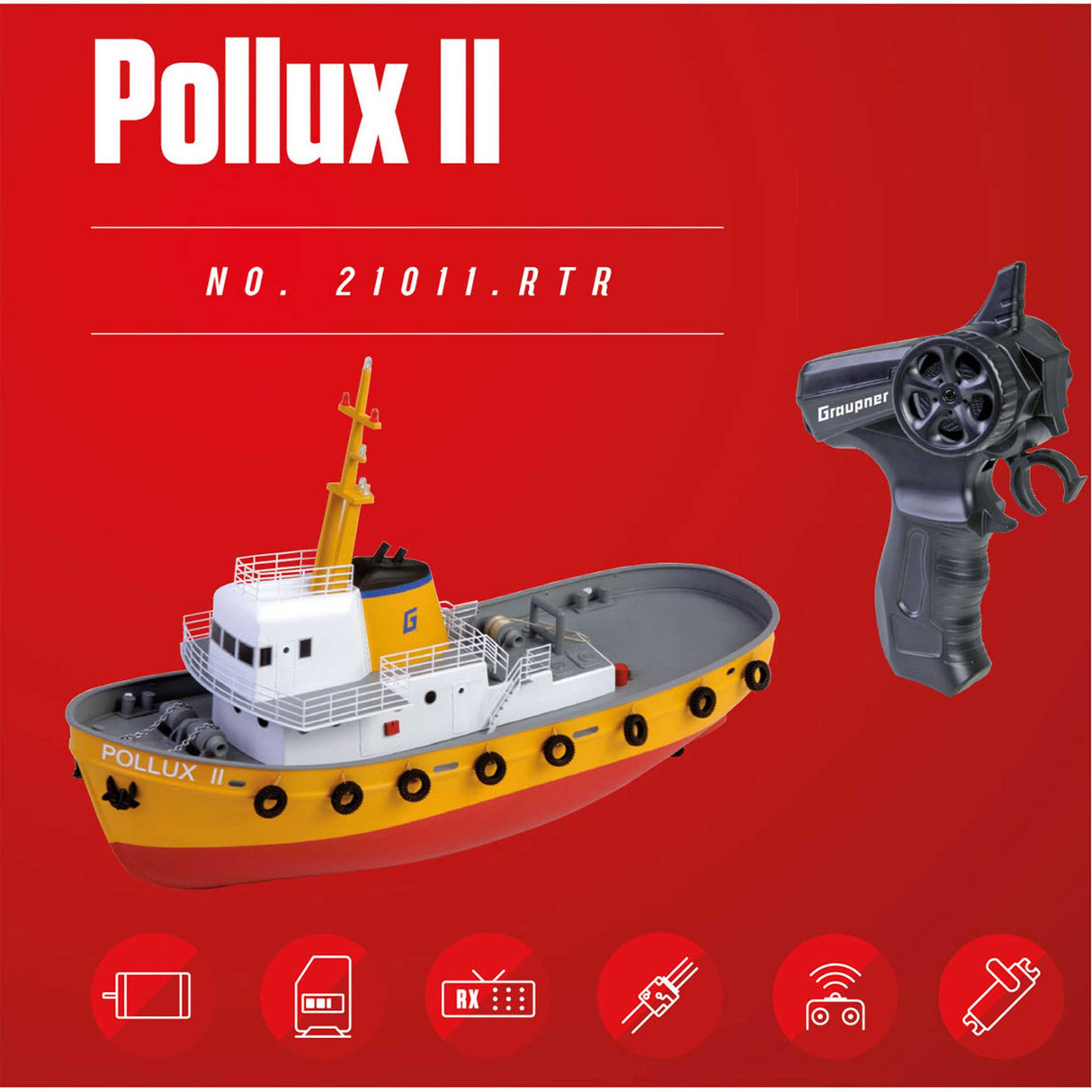 GRAUPNER POLLUX 2 TUG RTR RADIO INCLUDED