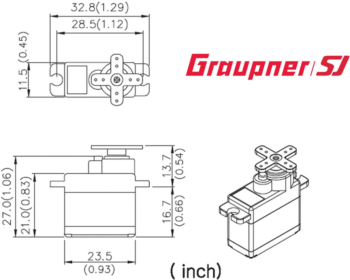 Graupner  DES 488 BB MG Servo  DES 488 BBMG Speed 11.5mm Digital Servo