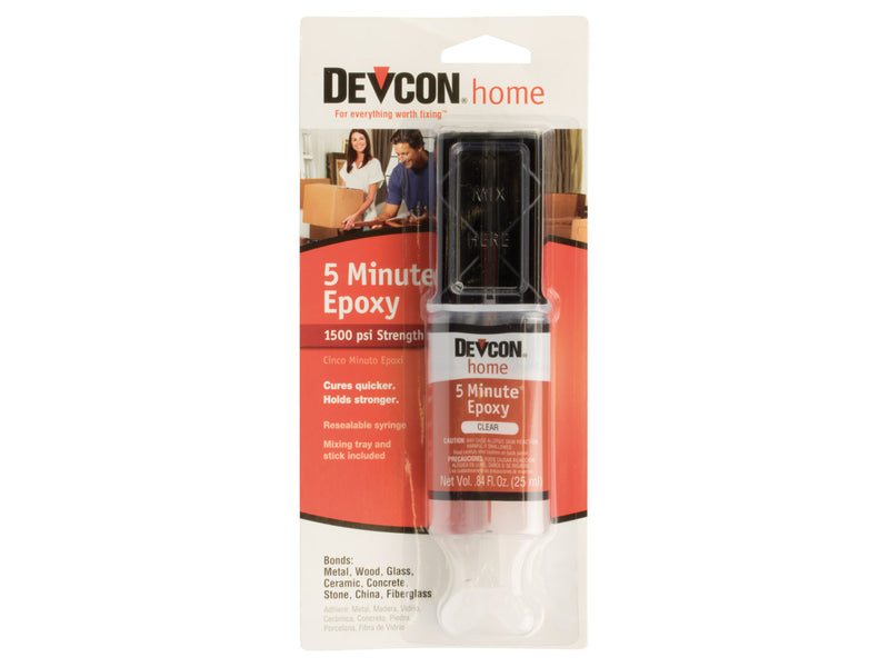 Devcon 5 Min Clear Epoxy 28g (1oz ) Syringe Pack