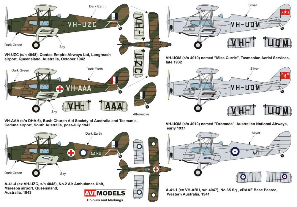 AVI 1/72 de Havilland DH-83 Australian Fox Moth kit 72008