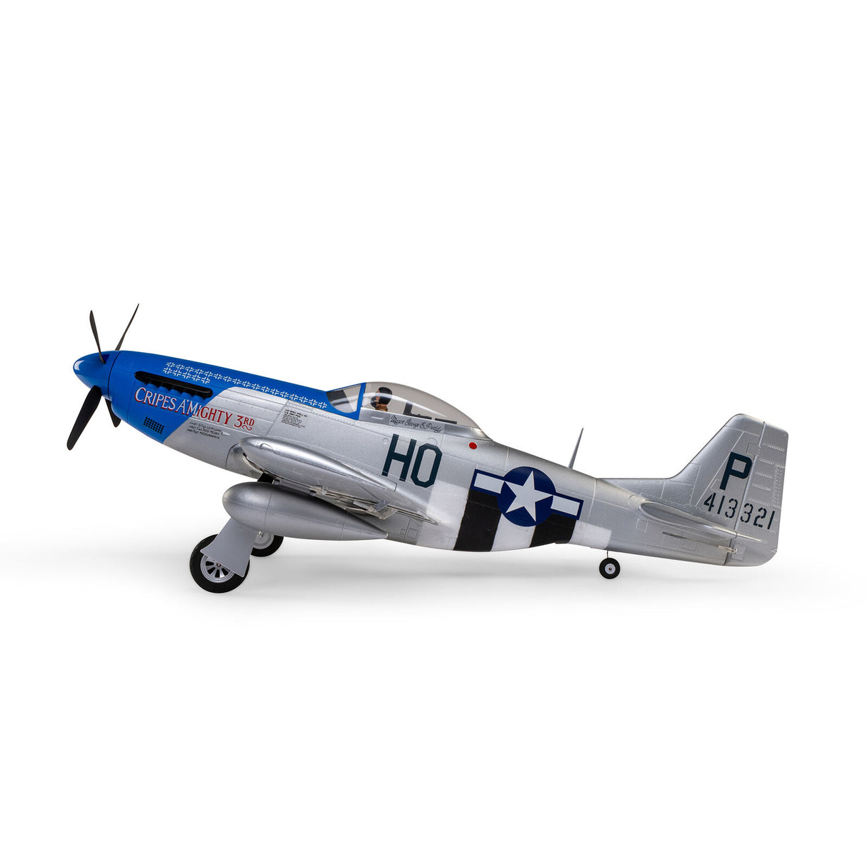 P-51D Mustang 1.2m BNF Basic Cripes AMighty 3rd Model