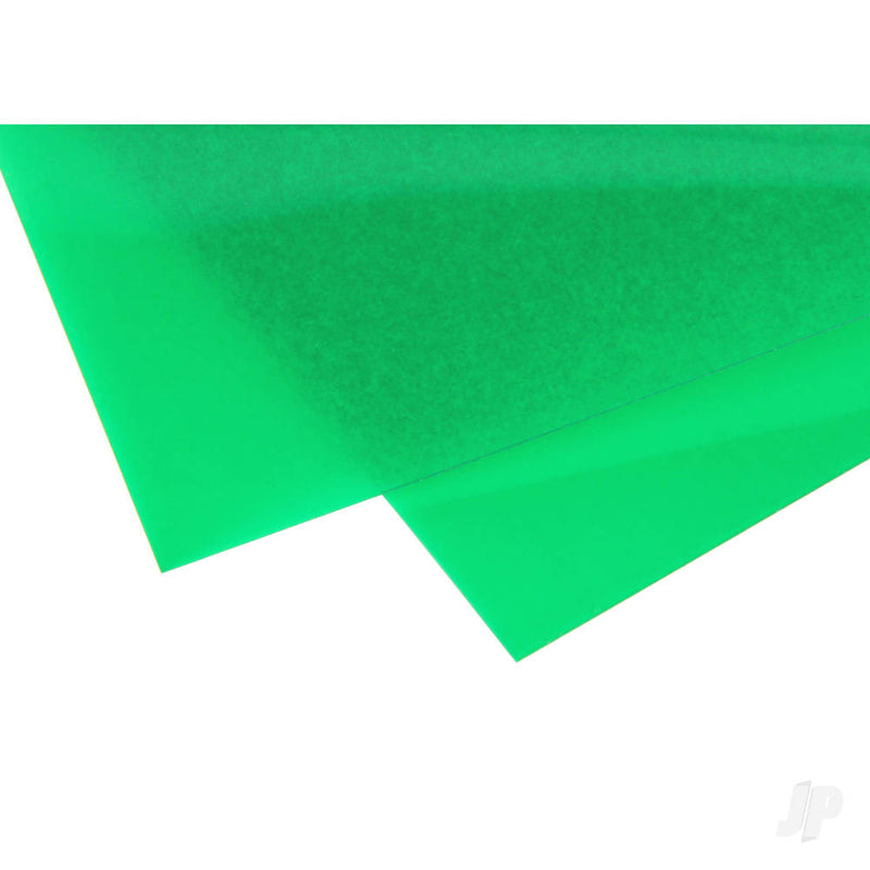 6x12in (15x30cm) Transparent Coloured Sheet .010in Thick GREEN (2 Sheet per pack)