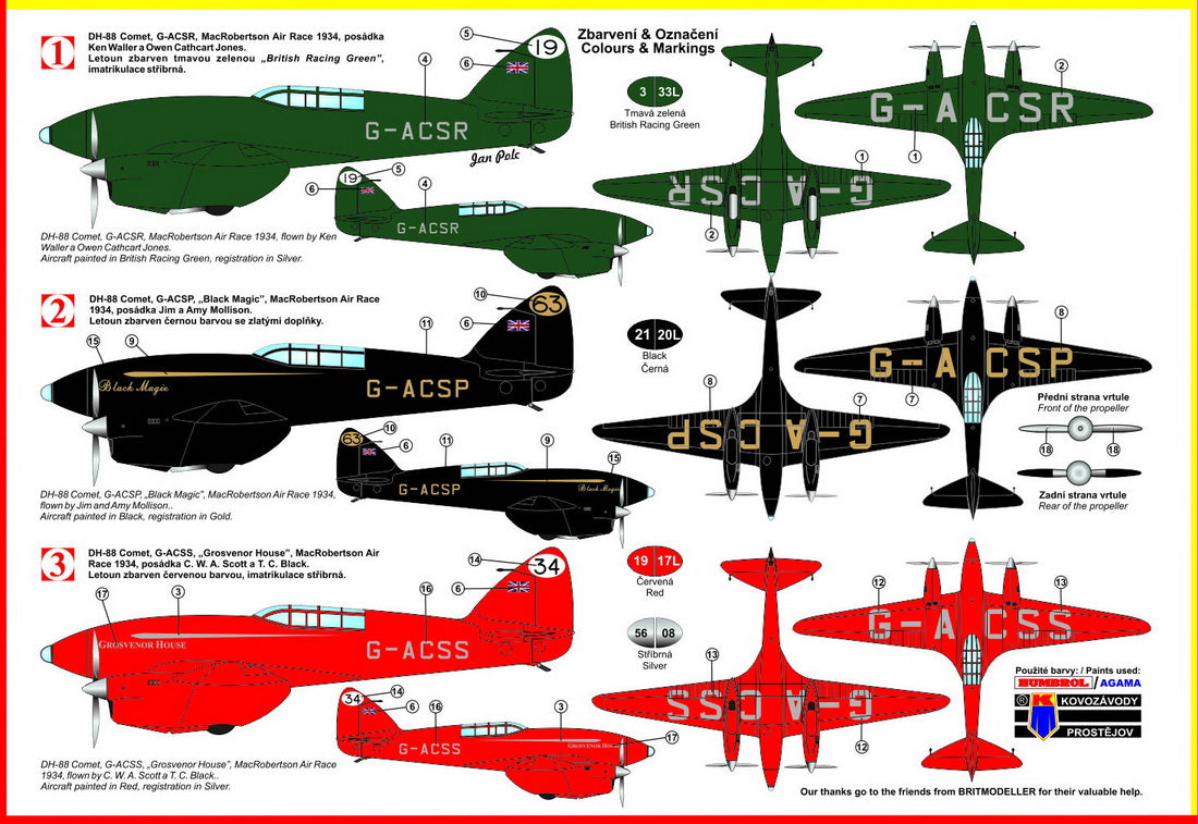 Kovozavody Prostejov 1/72 De Havilland DH-88 Comet Racer KPM7299
