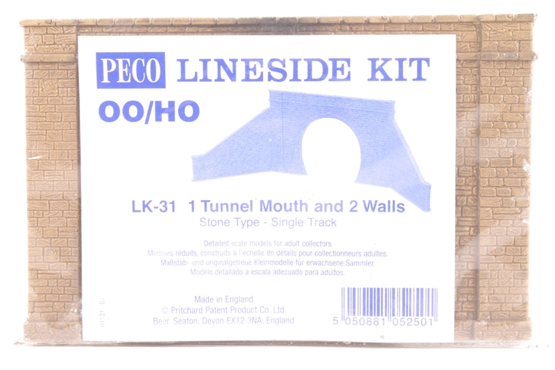 Peco Products LK-31 Tunnel mouth & walls. Stone Type for single track