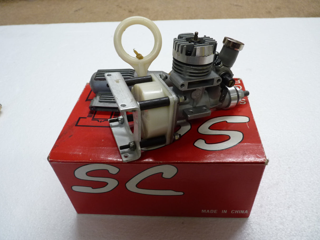 SC 15AX Aero Pull Start Engine with Silencer and metal motor mount with stand offs - NEW - UNRUN-Second Hand - Boxed