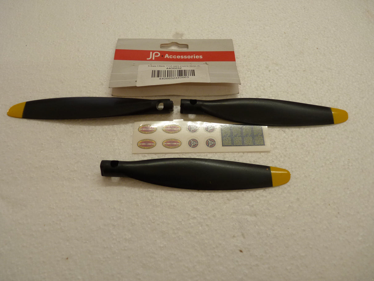 E-Scale 3 Blade 11inch spare propeller blades (3) (Box96)