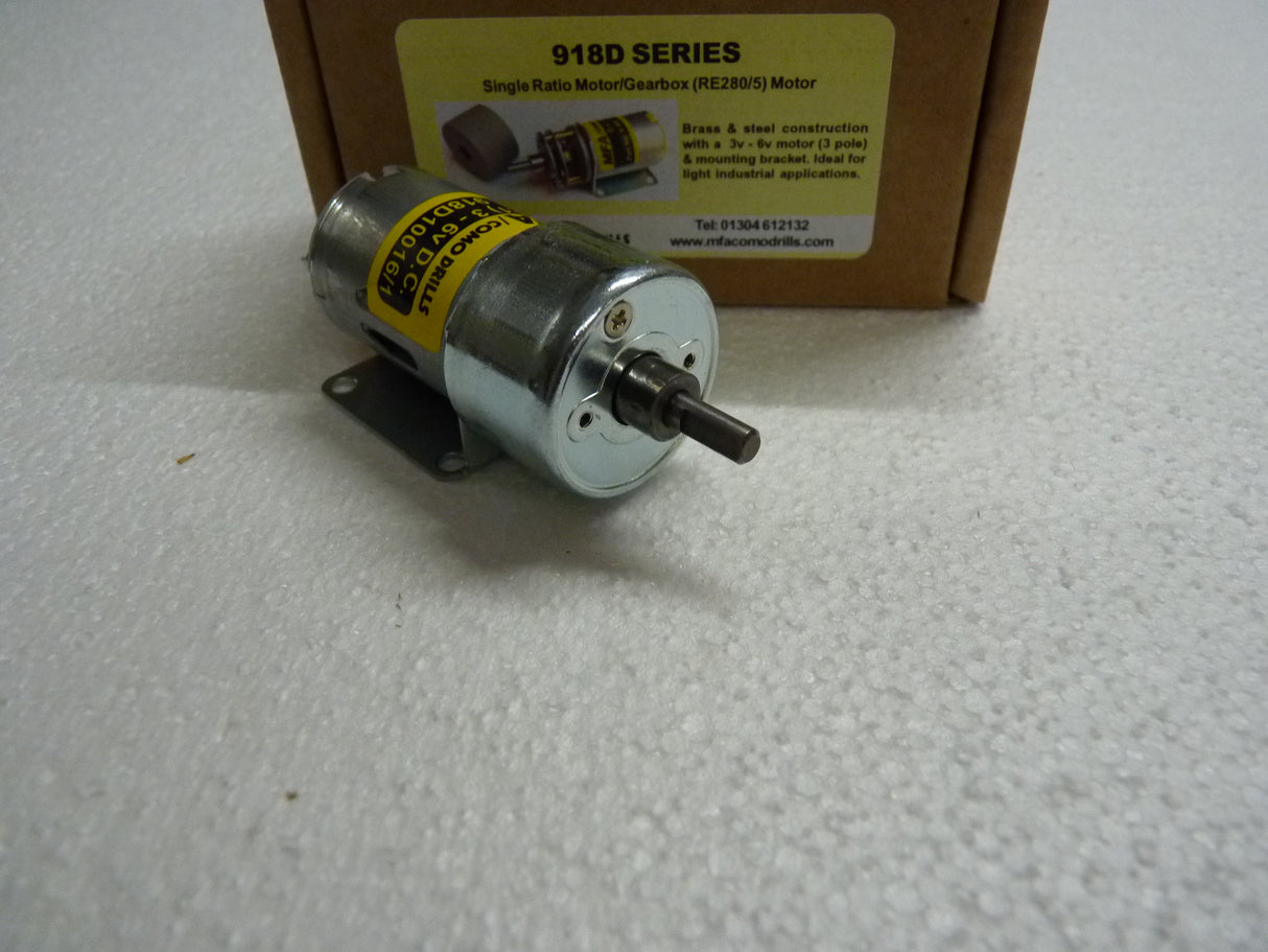 MFA Geared Motor Single Ratio 100:1 6v DC Motor. 4mm Output Shaft