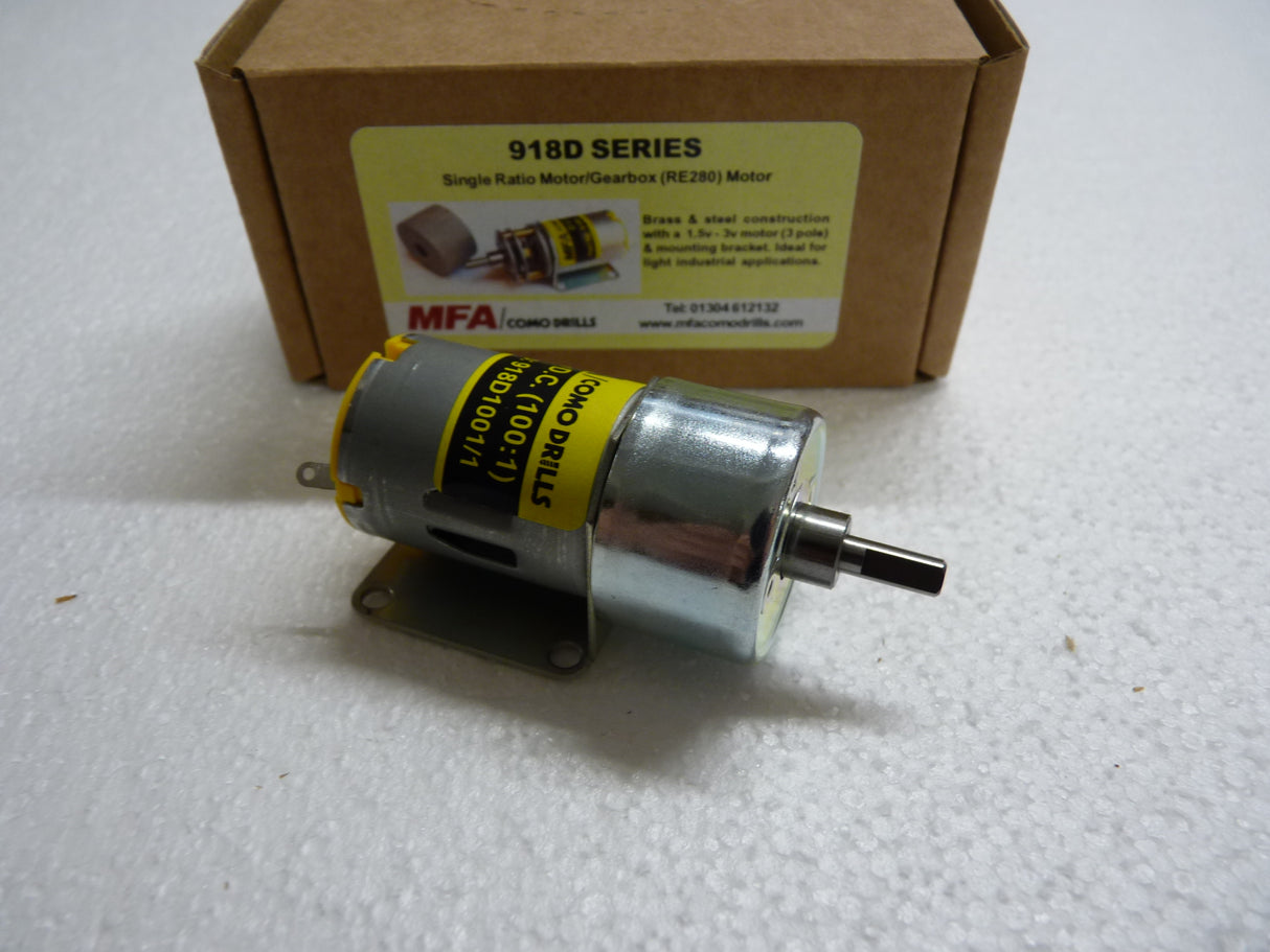 MFA Geared Motor Single Ratio 100:1 1.5v - 3v DC motor - 4mm Output Shaft