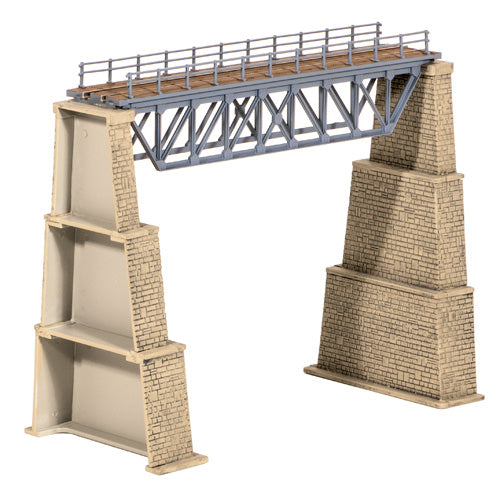 Ratio 240 Steel truss bridge with stone piers  plastic kit