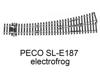 Peco SL-E187 Curved Turnout Large Radius Left Hand 00 Gauge