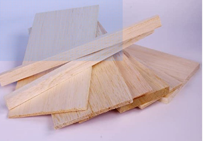 Balsa Wood for Modelling & Craft - Bundle Assorted Sizes - Small Balsa Bundle - 8.5 Inch in length