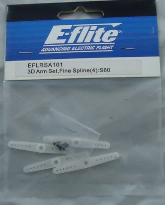 E-Flite EFLRSA101 fine spline 3D Servo Arm Set for S60/DS75 servos