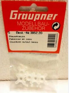 Graupner Mini Servo Cross Arms - Pack 5 (JR/Spektrum) (Box 4)