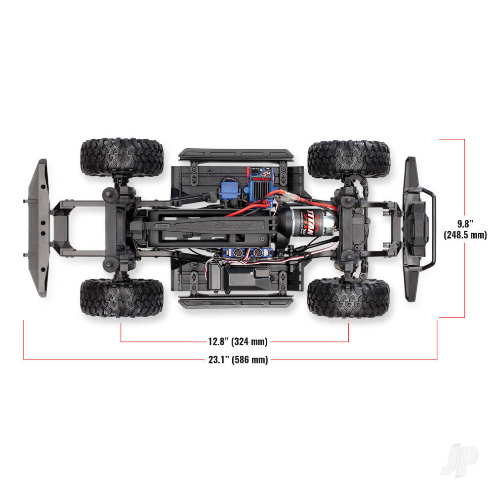 TRX-4 Land Rover Defender 1:10 4X4 Electric Trail Crawler with Winch Black (+ TQi 4-ch XL-5 HV Titan 550)