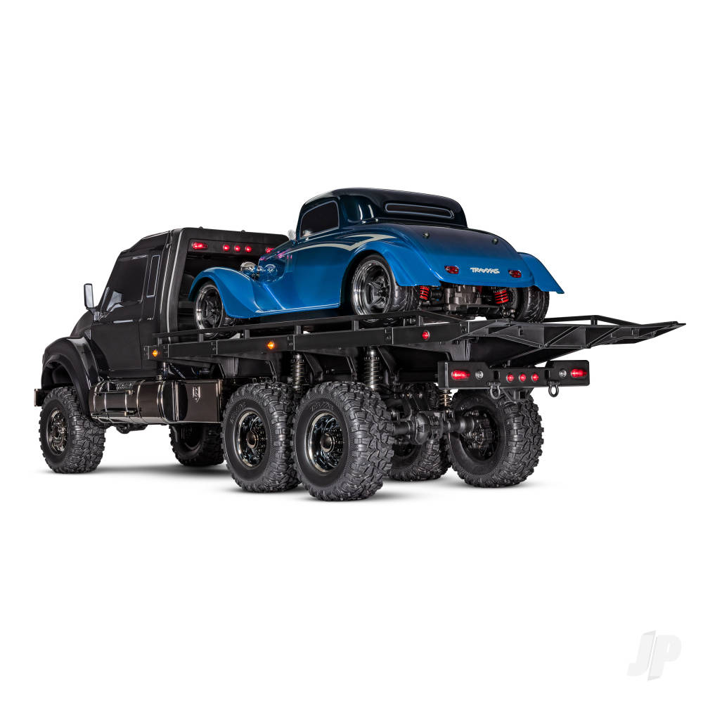 Traxxas Black TRX-6 Ultimate RC Hauler 1:10 6X6 Electric Flatbed Truck with Pro Scale Winch (+ TQi 4-ch/XL-5 HV/Titan 550)