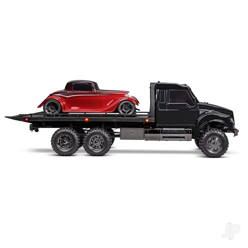 Traxxas Black TRX-6 Ultimate RC Hauler 1:10 6X6 Electric Flatbed Truck with Pro Scale Winch (+ TQi 4-ch/XL-5 HV/Titan 550)