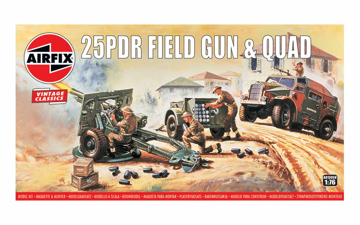 Airfix Vintage Classics 1/76 25PDR Field Gun & Quad A01305V