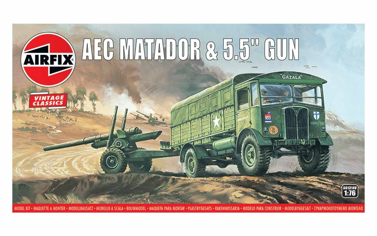 Airfix Vintage Classics 1/76 AEC Matador & 5.5 Gun A01314V