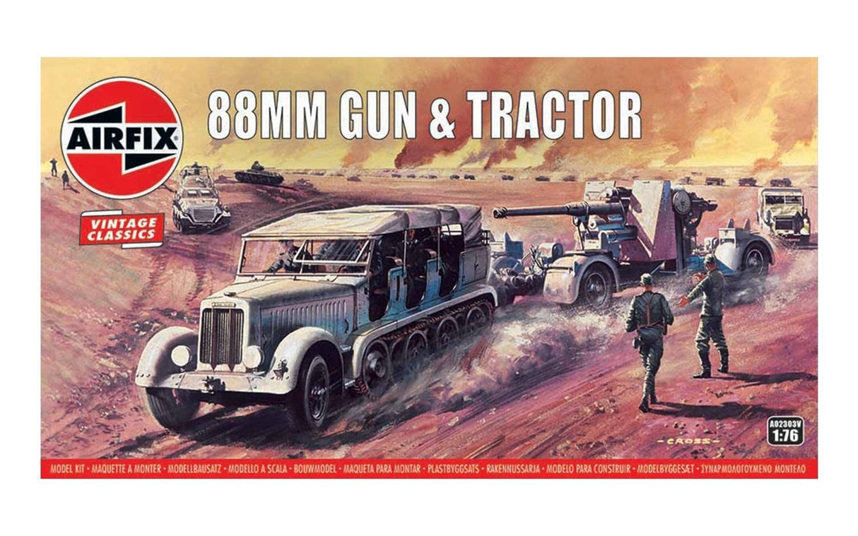 Airfix Vintage Classics 1/76 88mm Gun & Tractor A02303V