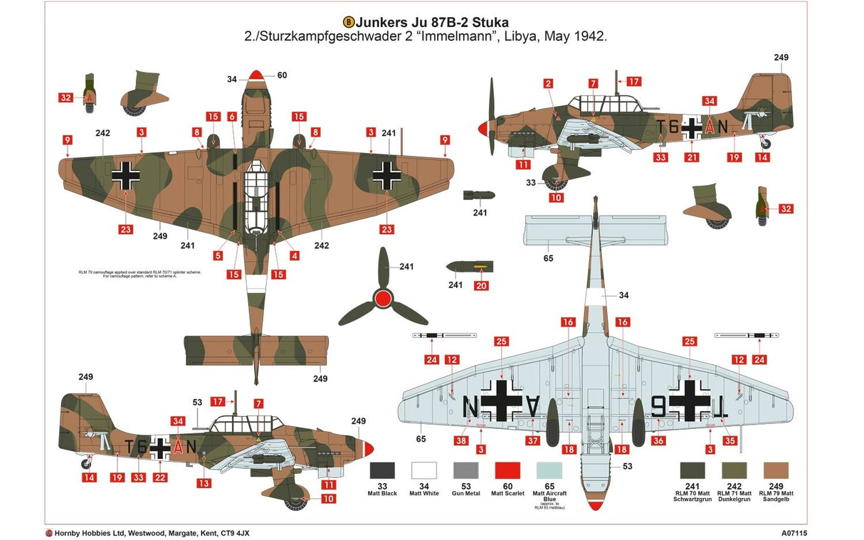 Airfix 1/48 Junkers Ju 87 B2 Stuka A07115