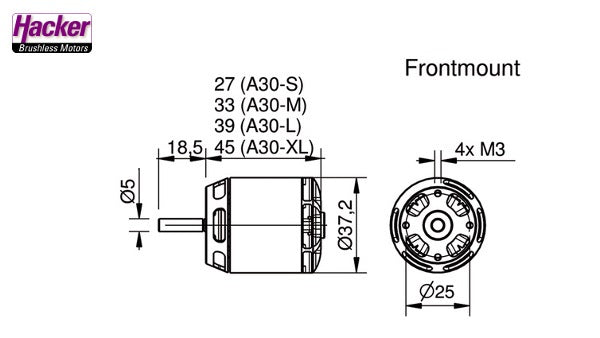 Hacker A30-12XL V4 Brushless Motor 15716108 550W - 681 watt