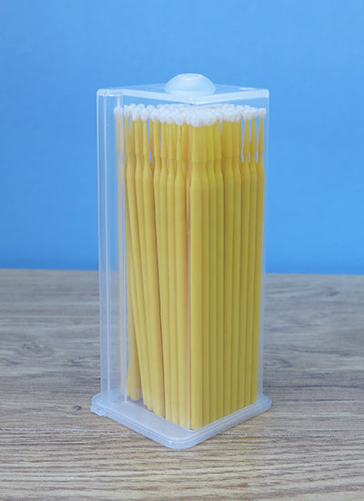 Dispenser Box of 100 Medium Yellow Bendable Micro Applicators A45821