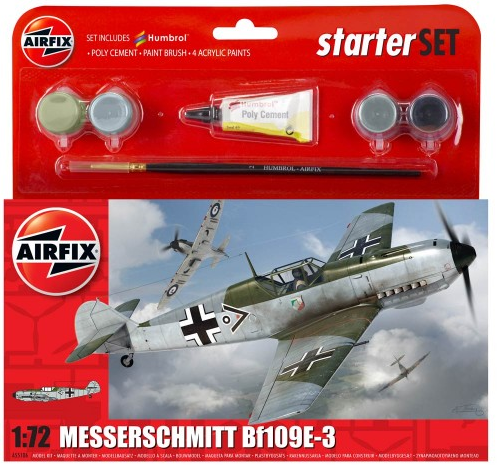 Airfix 1/72 Messerschmitt Bf109E-3 Starter Set A55106