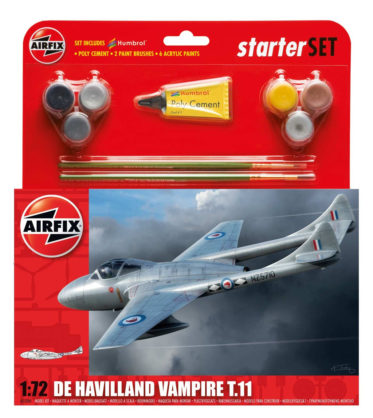 Airfix 1/72 De Havilland Vampire Starter Set A55204